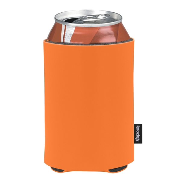 aerial view a orange custom promotional deluxe collapsible koozie cup holder, image 3 of 4
