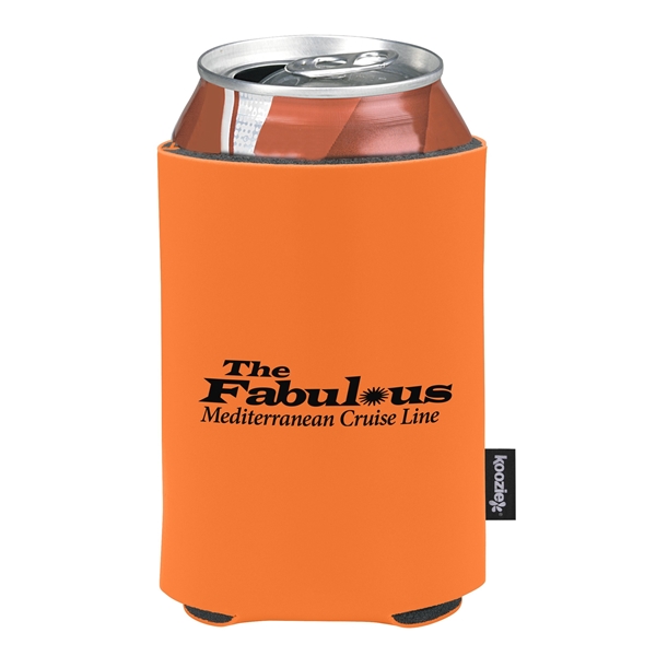 aerial view a orange custom promotional deluxe collapsible koozie cup holder, image 4 of 4