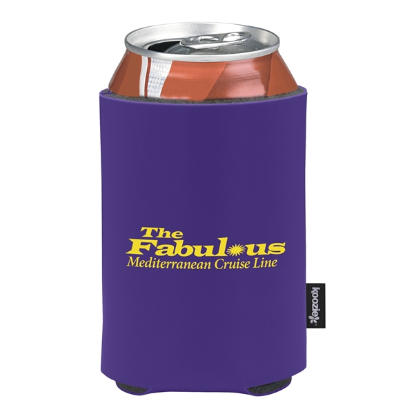 aerial view a purple custom promotional deluxe collapsible koozie cup holder, image 4 of 4