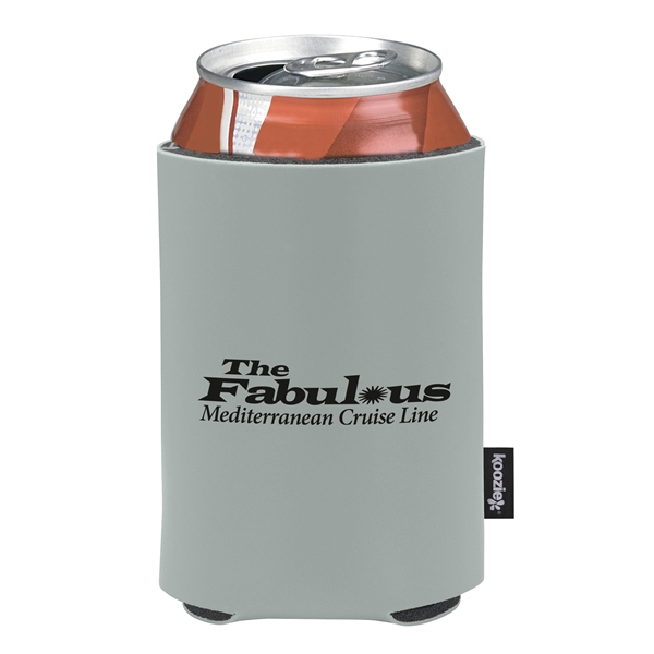 aerial view a silver custom promotional deluxe collapsible koozie cup holder, image 4 of 4