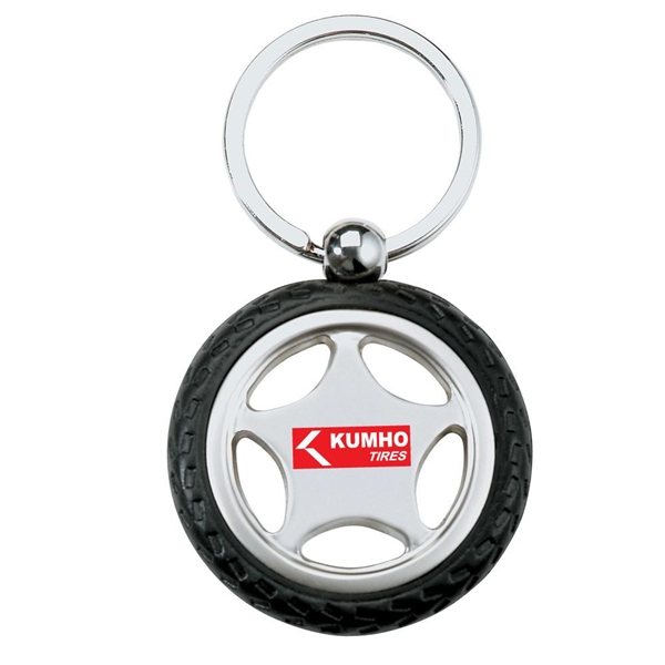 Promotional Rubber / Metal Tire Key Chain
