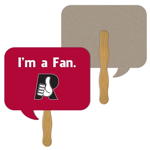 Promotional Square Thought Bubble Shaped Recycled Stock Fan - Paper Products
