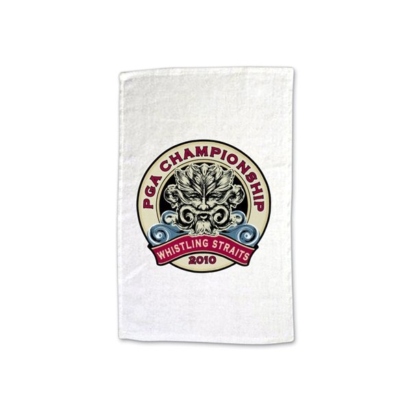 Promotional White Golf Towel 11 x 18 1.3 lbs./ doz.