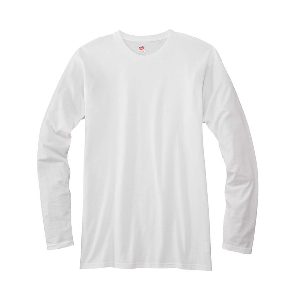 Promotional Hanes 4.5 oz, 100 Ringspun Cotton nano - T(R) Long - Sleeve T - Shirt - 498L - NEUTRALS