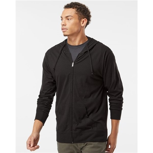 Promotional Independent Trading Co. Lightweight Jersey Hooded Full - Zip - COLORS