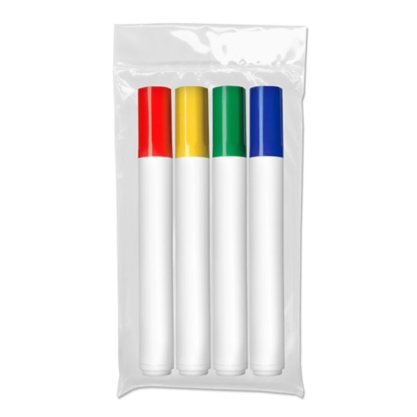 Promotional Washable Marker Four Pack In Plastic Pouch