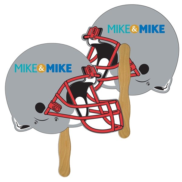 Promotional Helmet Fast Hand Fan - Paper Products - (2 Sides)