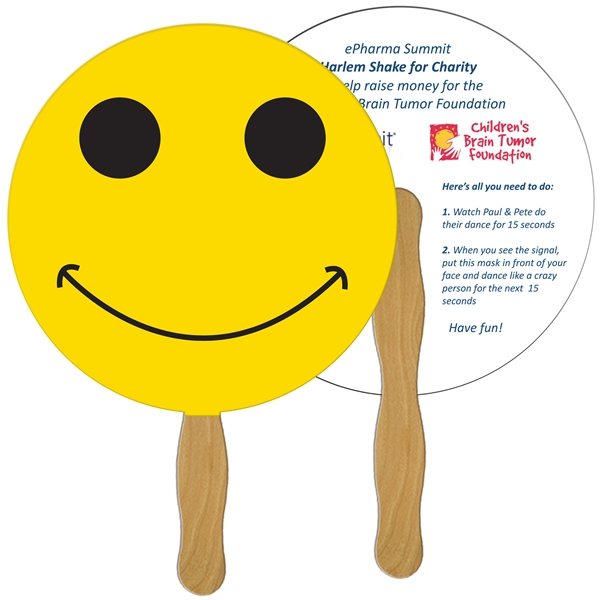 Promotional Smiley Face Fast Fan - Paper Products - (2 Sides)