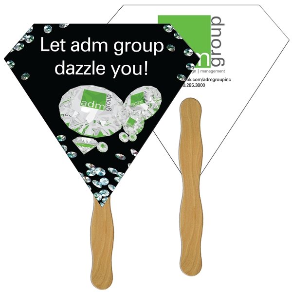 Promotional Diamond Fast Fan - Paper Products - (2 Sides)