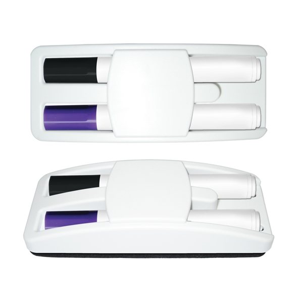 Promotional Dry Erase Gear Marker Eraser Set with Black Purple Markers