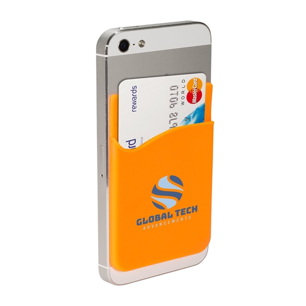 Silicone Cellphone Pocket Card Holder with Adhesive