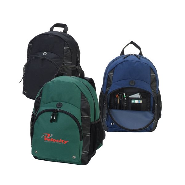 Promotional Polyester Backpack with Zippered Main Compartment
