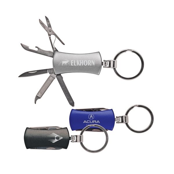 Promotional 7 Function Pocket Knife with Key - Ring