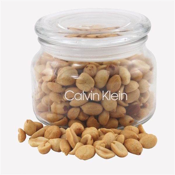 Promotional 3 1/4 Round Glass Jar With Peanuts