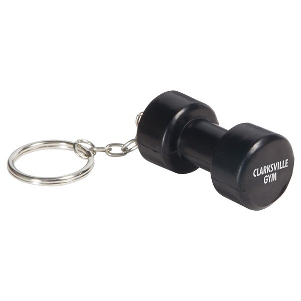 Promotional Dumbbell Key Chain Black - Stress Relievers