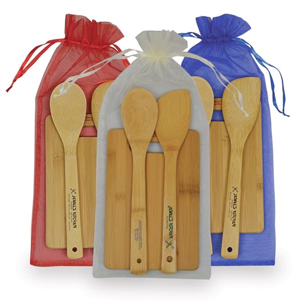 Promotional Bamboo Kitchen Combo (Cutting Board, Spoon, Spatula)