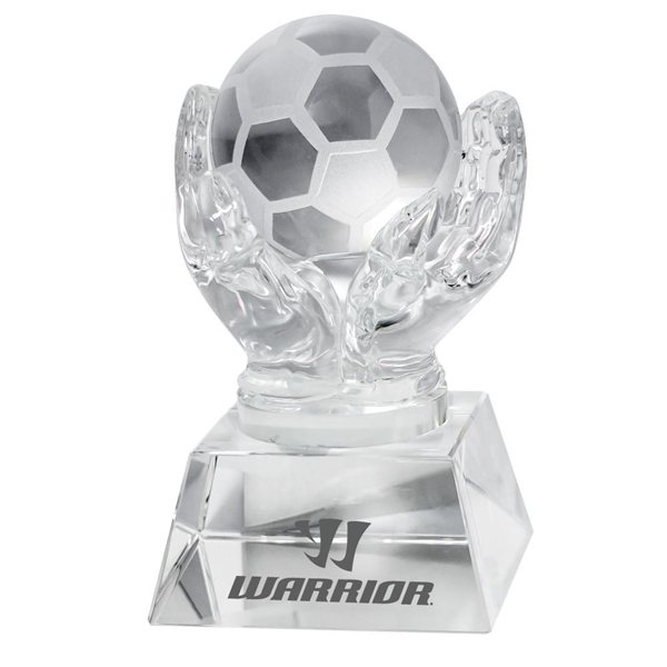 Promotional Crystal Hands Holding Soccer Ball