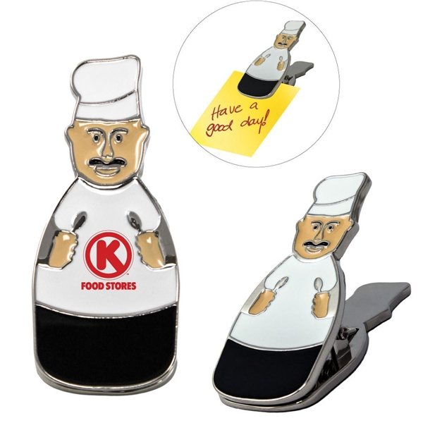 Promotional Chef Metal Clip W / Magnet