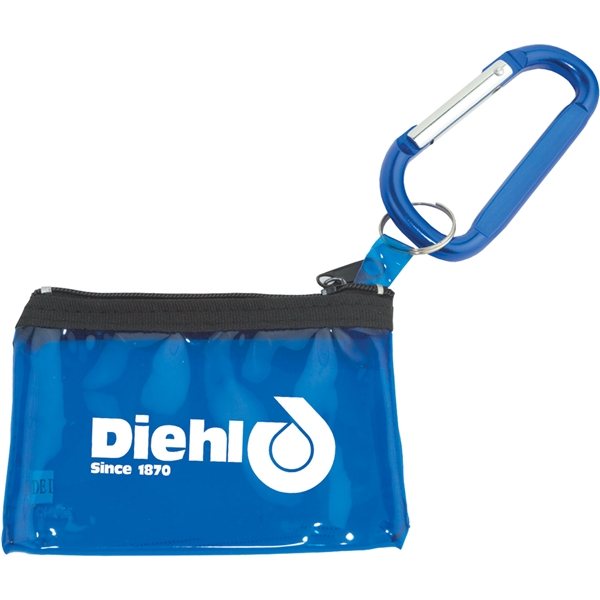 Promotional Carabiner With Key Tag Pouch