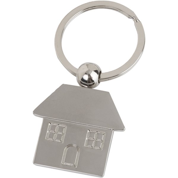 Promotional Silver House Keychain