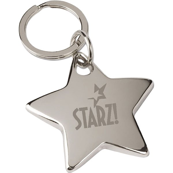 Promotional Star Silver with Matte Shiny Nickel Finish Key Tag