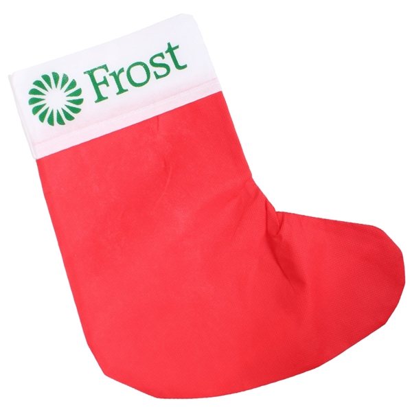 Promotional 12 x 10 1/2 Non - Woven Polyester Holiday Stocking