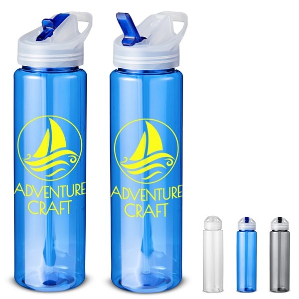 Promotional 32 oz PET Freedom Bottle with Flip Up Sipper Lid