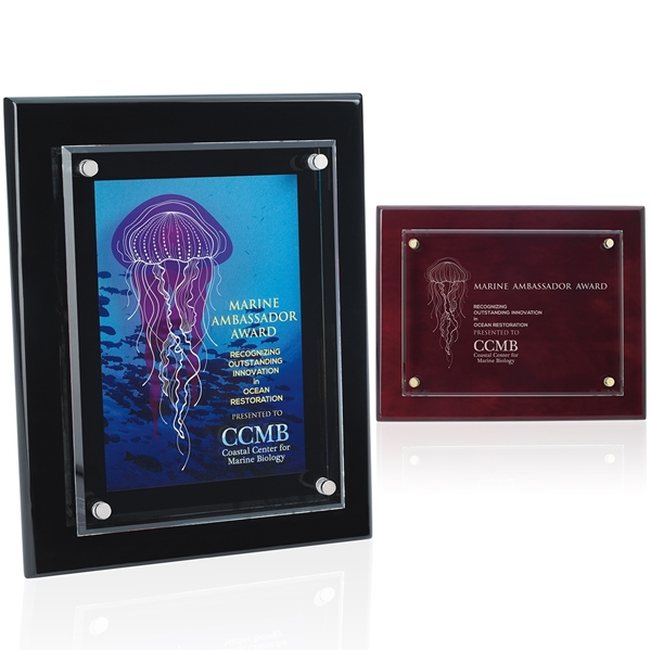 Promotional Floating Glass Plaque - 8 x 10