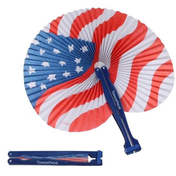 Promotional Patriotic American Flag Folding Fan
