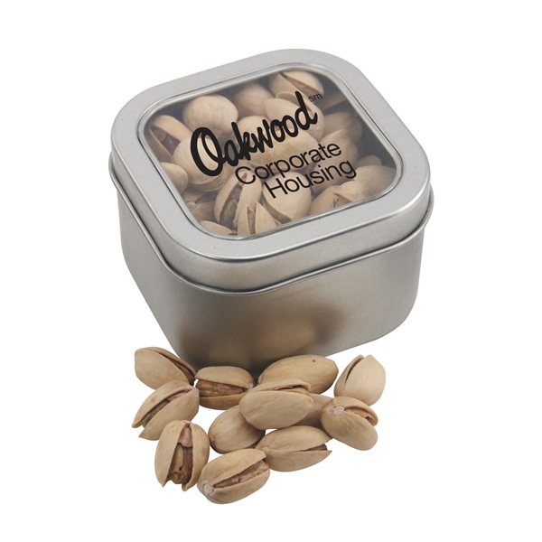 Promotional Large Window Tin with Pistachios