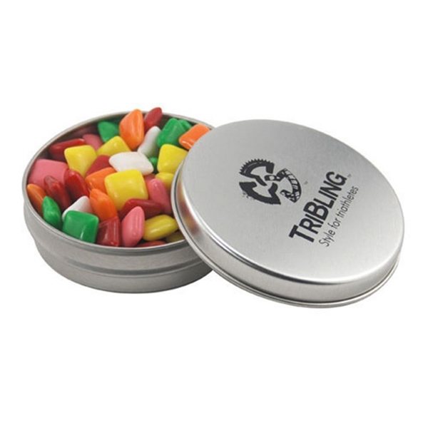 Promotional 3 1/4 Round Tin with Mini Chicklets