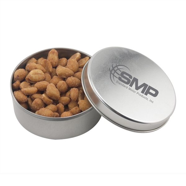 Promotional 3 1/2 Round Tin with Honey Roasted Peanuts