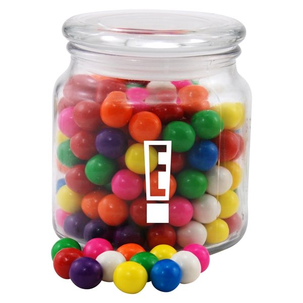 Promotional 3 3/4 Round Glass Jar with Gumballs