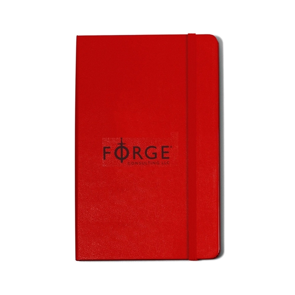 Promotional Moleskine(R) Hard Cover Ruled Large Notebook - Scarlet Red