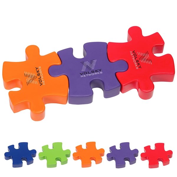 Promotional 3- Piece Connecting Puzzle Set - Stress Relievers