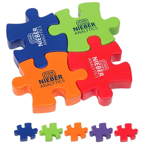Promotional 4- Piece Connecting Puzzle Set - Stress Relievers
