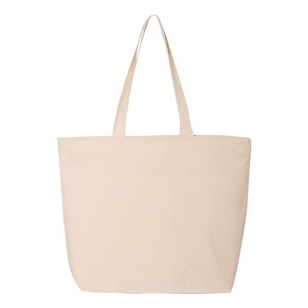 Promotional Q - Tees - 24.5L Canvas Zippered Tote - NATURAL
