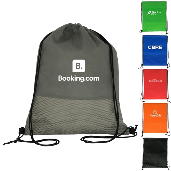 Promotional Wave Drawstring Backpack