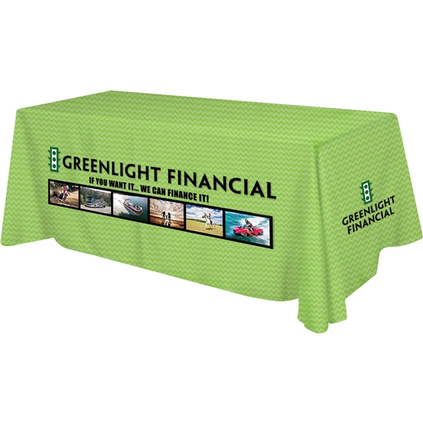 Promotional Polyester Digital Direct Print Table Cover 3 sided, 8 foot