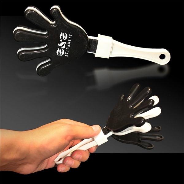 Promotional Hand Clappers - Black / White / Black