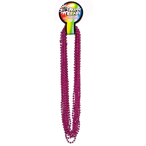 Promotional Mardi Gras Beads - Metallic Light Pink