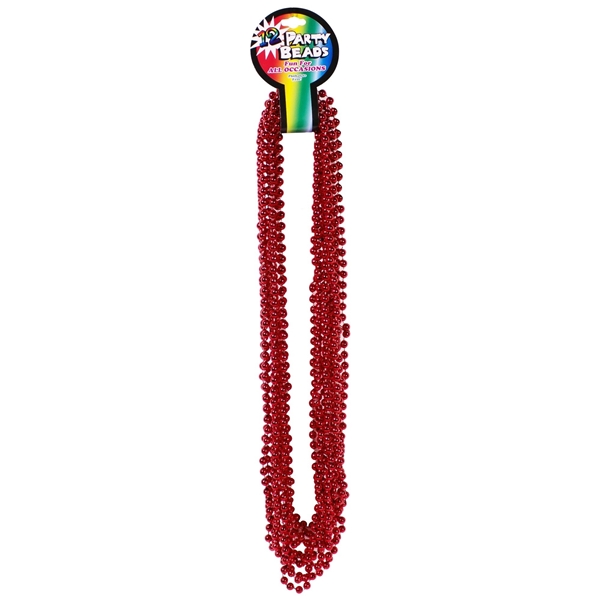 Promotional Mardi Gras Beads - Metallic Red