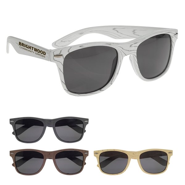 Promotional Designer Collection Woodtone Malibu Sunglasses