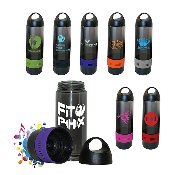 Promotional 17 oz Bluetooth(TM) Speaker Sport Bottle