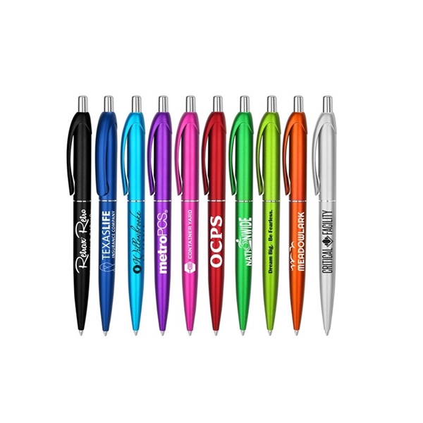 Promotional Retrax(R) Retro Ball Point Pen with Metallic Colors Black Writing Ink