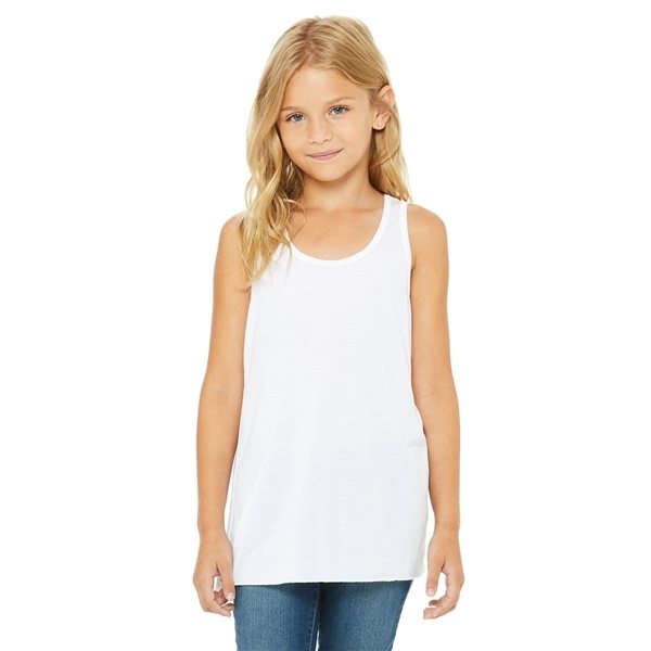 Promotional Bella + Canvas Youth Flowy Racerback Tank - 8800y - WHITE