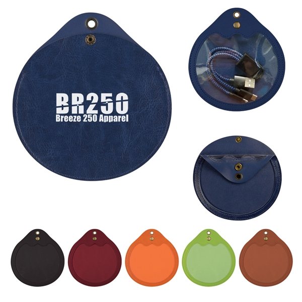 Promotional Round Tech Accessories Pouch