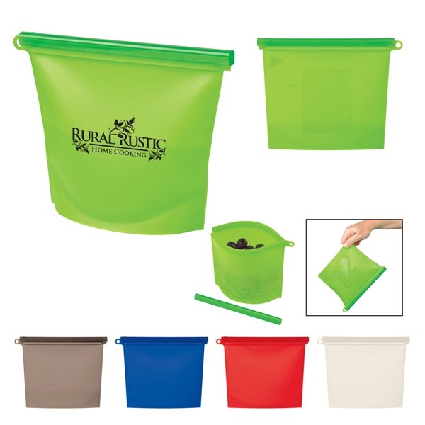 Promotional Reusable Food Bag With Plastic Slider