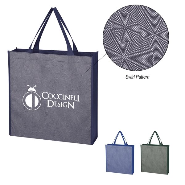 Promotional Silver Swirls Non - Woven Tote Bag