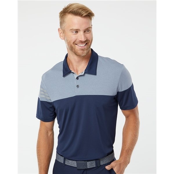 Promotional Adidas - Heather 3- Stripes Block Sport Shirt